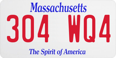 MA license plate 304WQ4