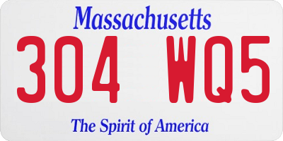 MA license plate 304WQ5