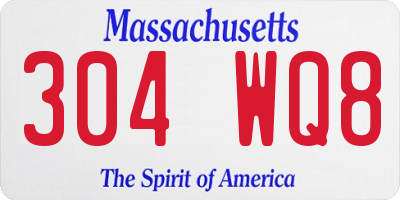MA license plate 304WQ8
