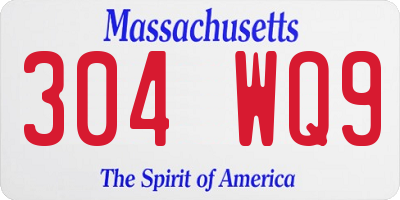 MA license plate 304WQ9