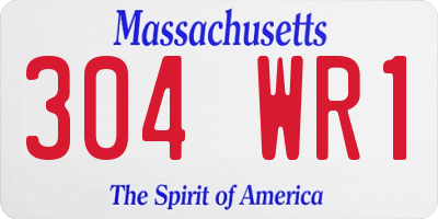 MA license plate 304WR1