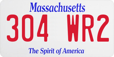 MA license plate 304WR2