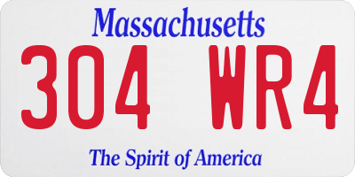 MA license plate 304WR4