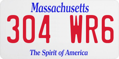 MA license plate 304WR6