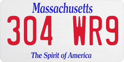 MA license plate 304WR9