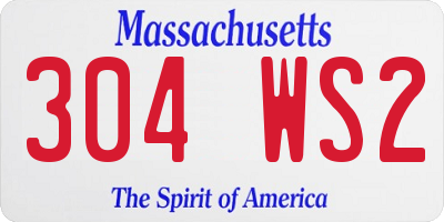 MA license plate 304WS2