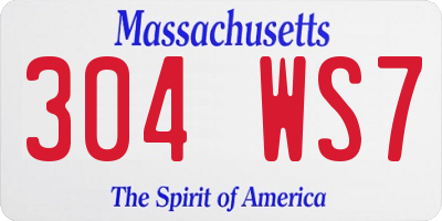 MA license plate 304WS7