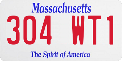 MA license plate 304WT1