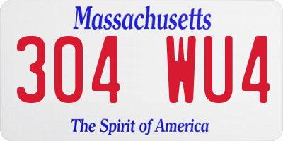 MA license plate 304WU4