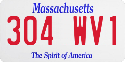 MA license plate 304WV1