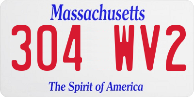 MA license plate 304WV2
