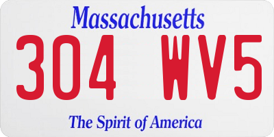 MA license plate 304WV5