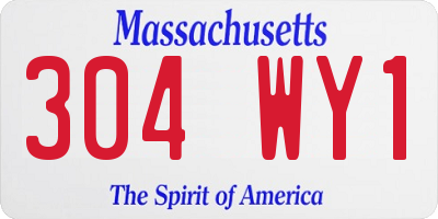 MA license plate 304WY1