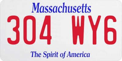 MA license plate 304WY6