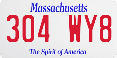MA license plate 304WY8