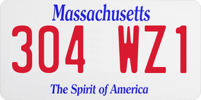 MA license plate 304WZ1
