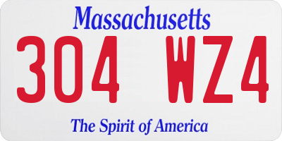 MA license plate 304WZ4