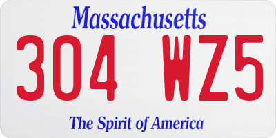 MA license plate 304WZ5
