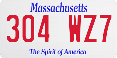 MA license plate 304WZ7