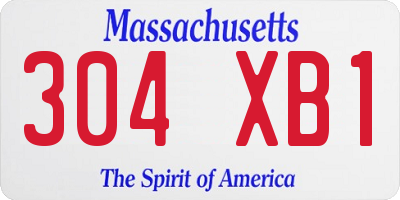 MA license plate 304XB1