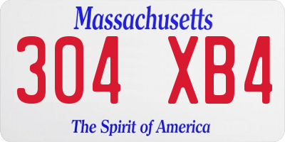 MA license plate 304XB4