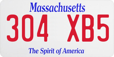 MA license plate 304XB5
