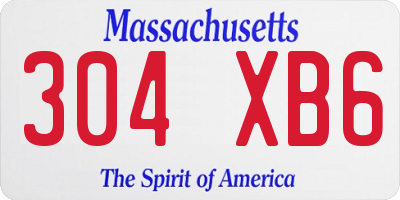 MA license plate 304XB6