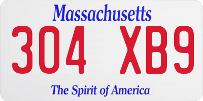 MA license plate 304XB9