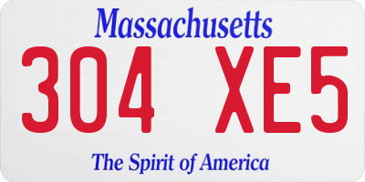MA license plate 304XE5