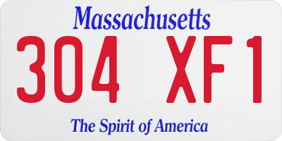 MA license plate 304XF1