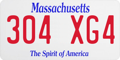 MA license plate 304XG4