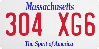 MA license plate 304XG6