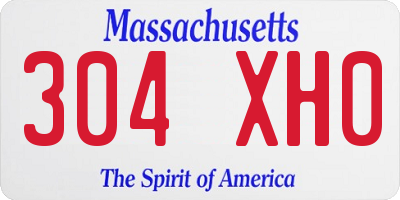 MA license plate 304XH0