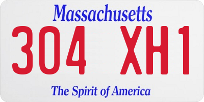 MA license plate 304XH1