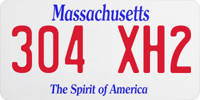 MA license plate 304XH2