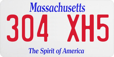 MA license plate 304XH5