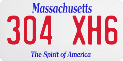 MA license plate 304XH6
