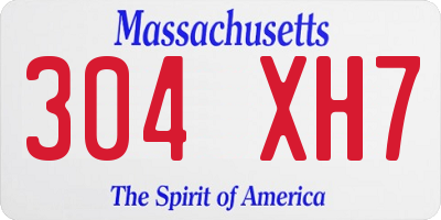 MA license plate 304XH7