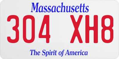 MA license plate 304XH8
