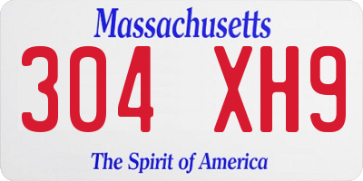 MA license plate 304XH9