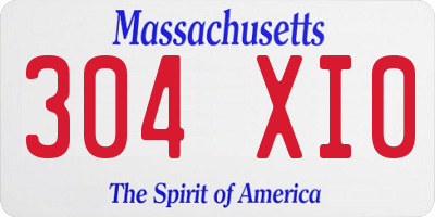 MA license plate 304XI0
