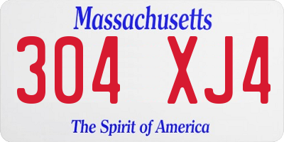 MA license plate 304XJ4