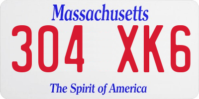 MA license plate 304XK6