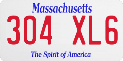 MA license plate 304XL6