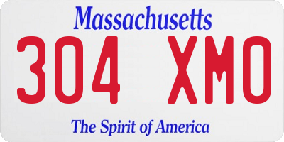 MA license plate 304XM0