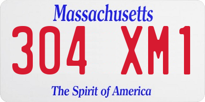 MA license plate 304XM1