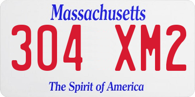 MA license plate 304XM2