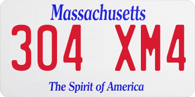MA license plate 304XM4