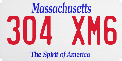 MA license plate 304XM6