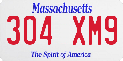 MA license plate 304XM9